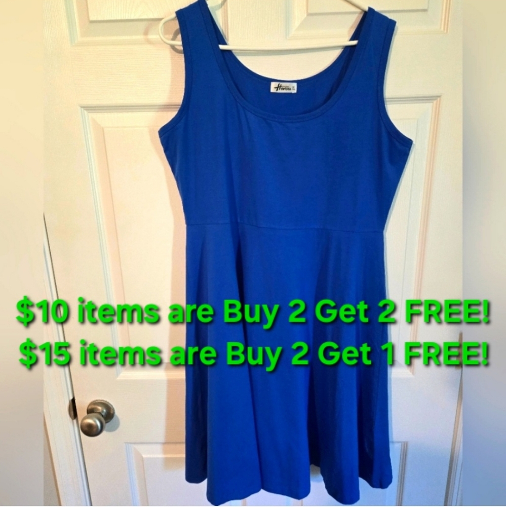 HEROU ROYAL BLUE SCOOP NECK DRESS